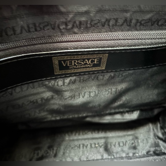 Gianni Versace Sunburst Authentic Black Leather Top Handle Bag Like New - Picture 10 of 15